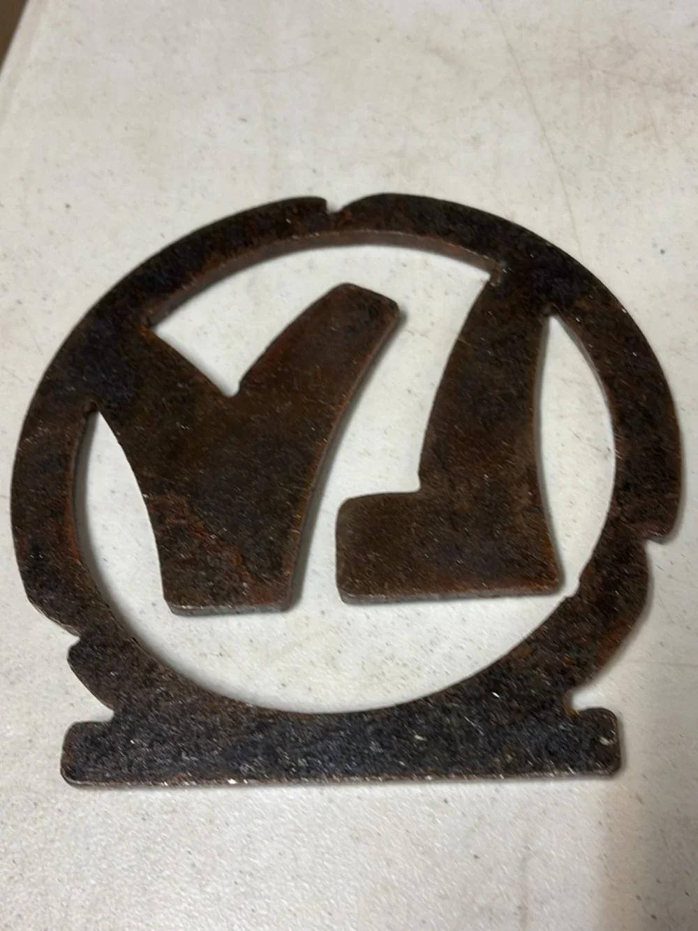 Vintage Metal Trivet or Hot Pad LV monogram